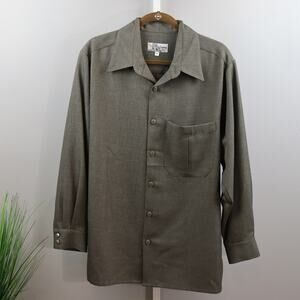 Smokey Joe’s‎ Retro Button-Up Shirt Gray Polyester Men’s Size M
